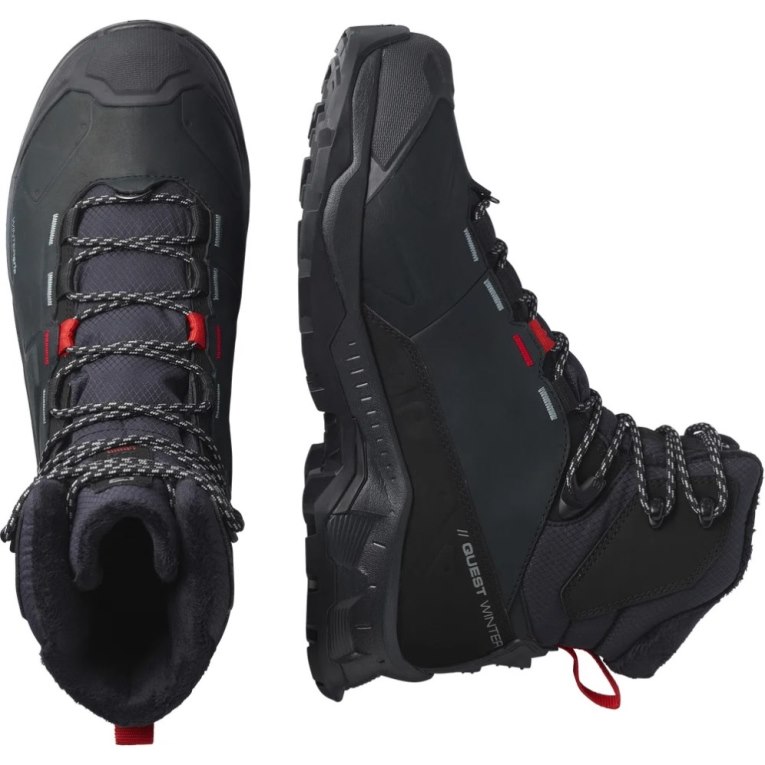 Botas de Invierno Salomon Quest Invierno Thinsulate Climasalomon Impermeables Mujer Negros | MX QEAJ645